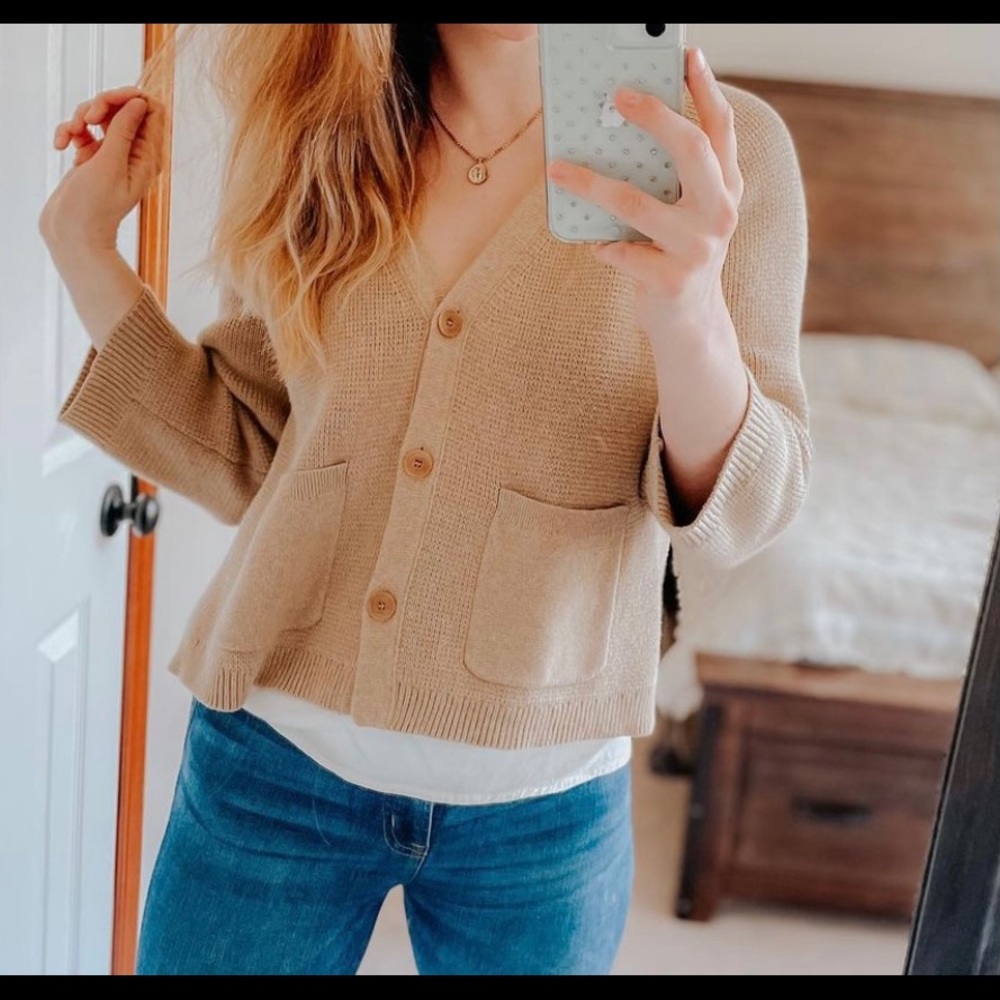 J-Crew cropped cardigan